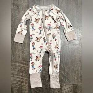 Bamboo Neutral Cowboy Print Zippy Sleeper 3-6m